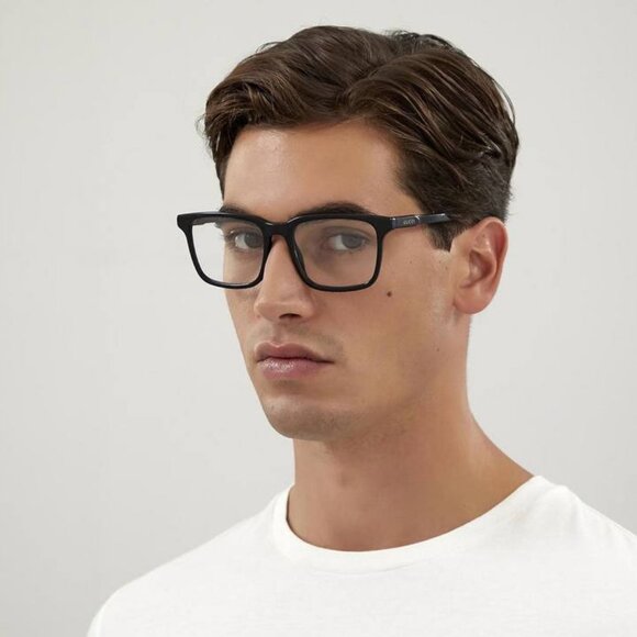 Gucci GG1120O 005 Eyeglasses Transparent Blue 55mm Square Frame - Picture 2 of 10